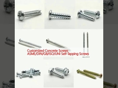 Customized Concrete Screws ASME/DIN/GB/ISO/UNI Self-Tapping Screws